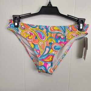Salt + Cove Bikini Bottom S Psychedelic Print Multicolor Mid Rise Swim Brief